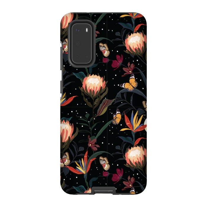 Galaxy S20 StrongFit copper floral pattern by MALLIKA