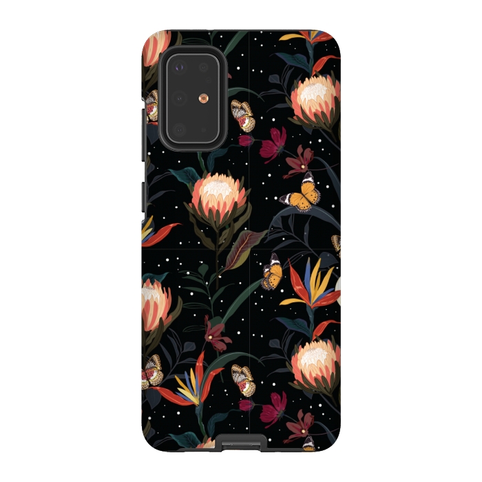 Galaxy S20 Plus StrongFit copper floral pattern by MALLIKA