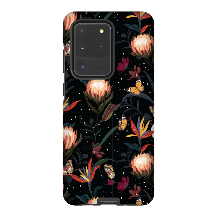 Galaxy S20 Ultra StrongFit copper floral pattern by MALLIKA