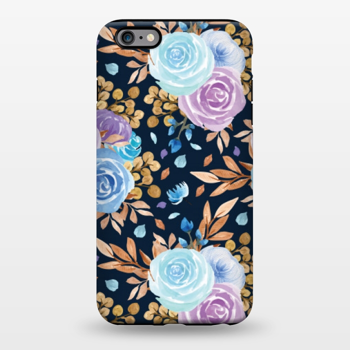 iPhone 6/6s plus StrongFit blue purple floral pattern by MALLIKA
