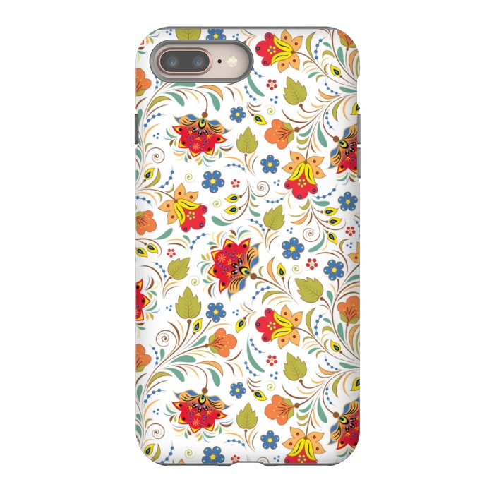 iPhone 7 plus StrongFit red yellow floral pattern by MALLIKA
