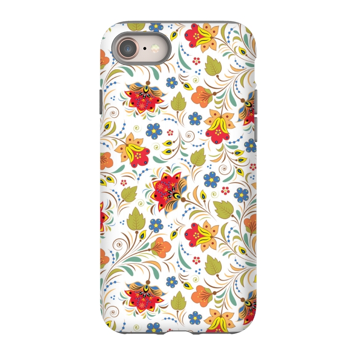 iPhone 8 StrongFit red yellow floral pattern by MALLIKA