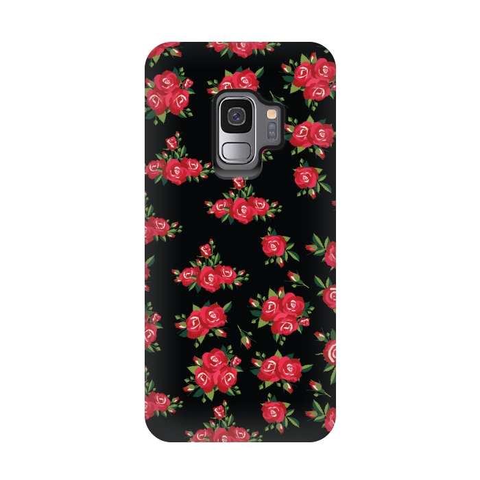 Galaxy S9 StrongFit red pretty roses by MALLIKA