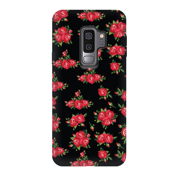Galaxy S9 plus StrongFit red pretty roses by MALLIKA