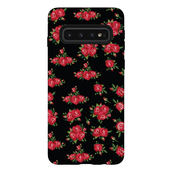 Galaxy S10 StrongFit red pretty roses by MALLIKA