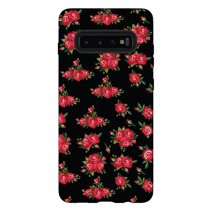 Galaxy S10 plus StrongFit red pretty roses by MALLIKA