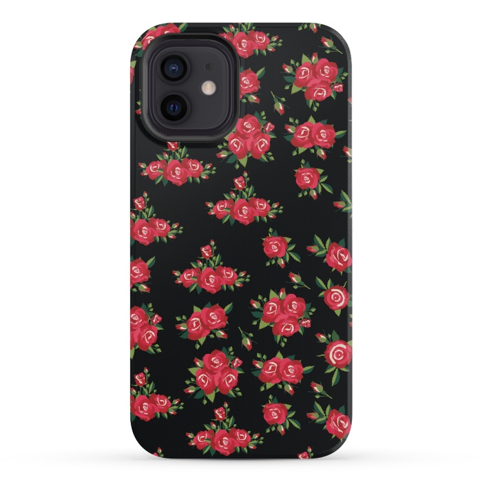 iPhone 12 mini StrongFit red pretty roses by MALLIKA