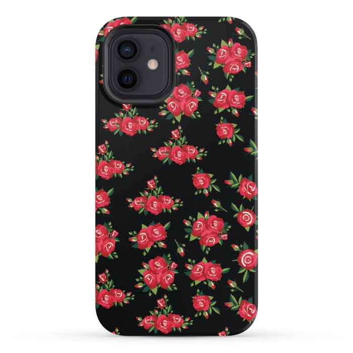 iPhone 12 StrongFit red pretty roses por MALLIKA