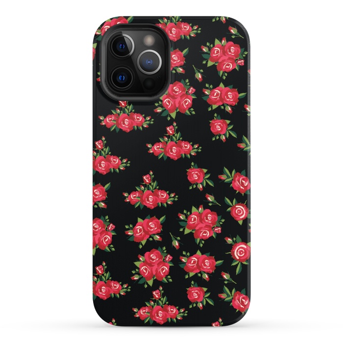 iPhone 12 Pro StrongFit red pretty roses by MALLIKA