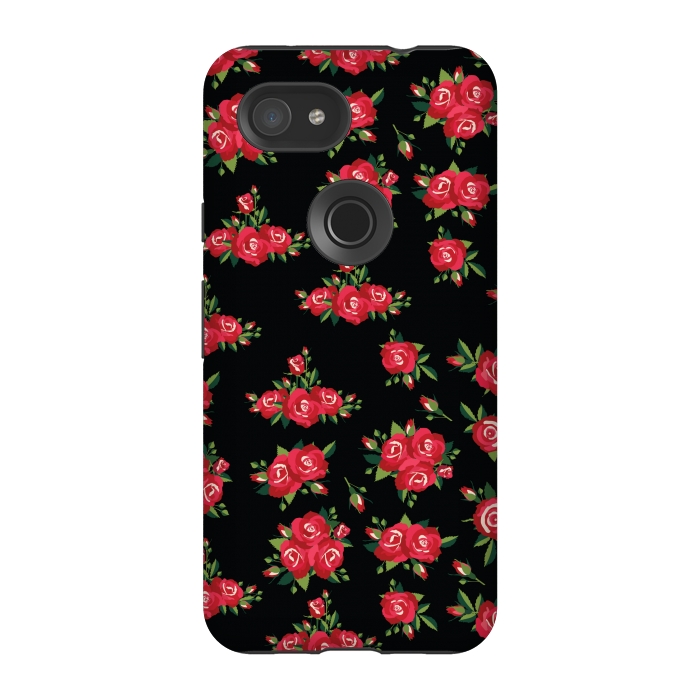 Pixel 3A StrongFit red pretty roses by MALLIKA
