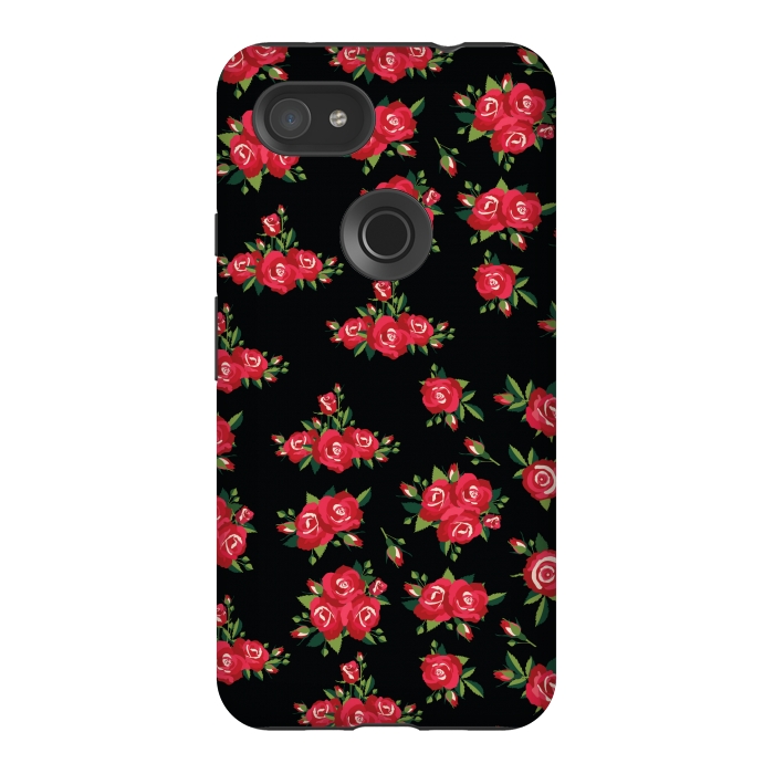 Pixel 3AXL StrongFit red pretty roses by MALLIKA