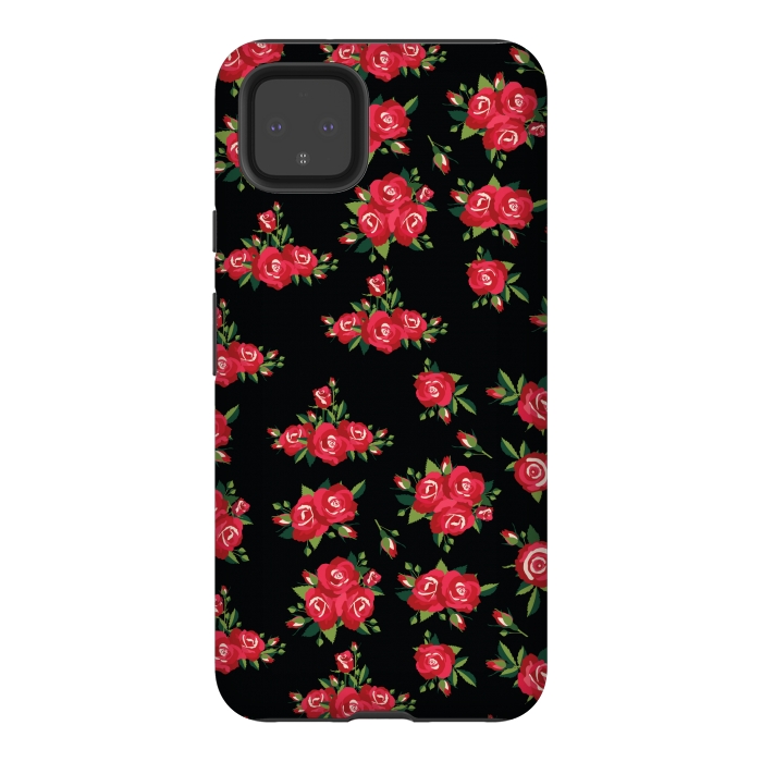 Pixel 4XL StrongFit red pretty roses by MALLIKA