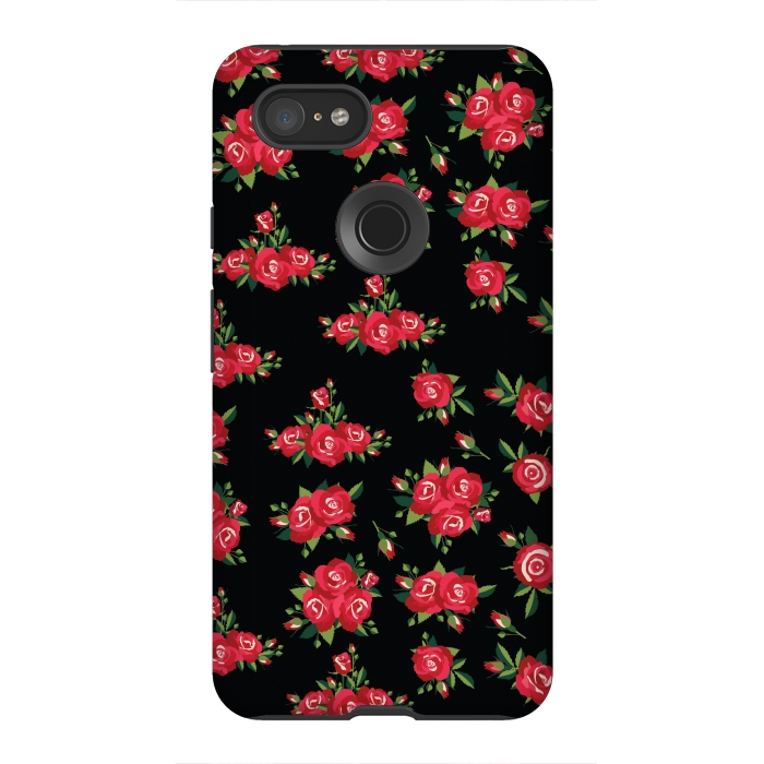Pixel 3XL StrongFit red pretty roses by MALLIKA