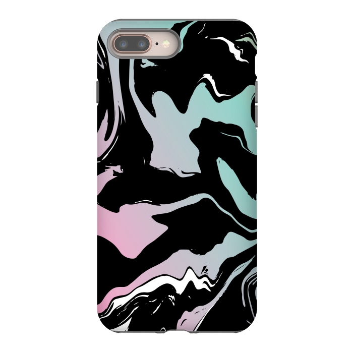 iPhone 7 plus StrongFit BLUE PINK MARBLE PRINT 3 by MALLIKA