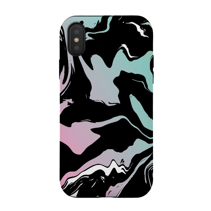 iPhone Xs / X StrongFit BLUE PINK MARBLE PRINT 3 by MALLIKA
