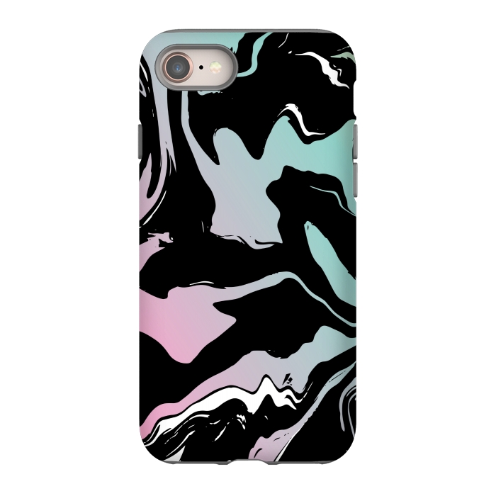 iPhone 8 StrongFit BLUE PINK MARBLE PRINT 3 by MALLIKA