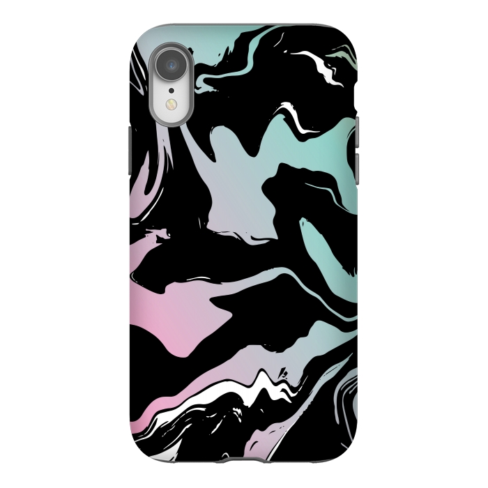 iPhone Xr StrongFit BLUE PINK MARBLE PRINT 3 by MALLIKA
