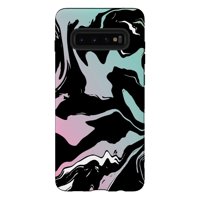 Galaxy S10 plus StrongFit BLUE PINK MARBLE PRINT 3 by MALLIKA