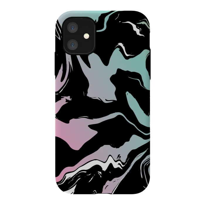 iPhone 11 StrongFit BLUE PINK MARBLE PRINT 3 by MALLIKA
