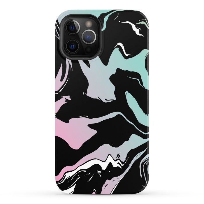 iPhone 12 Pro StrongFit BLUE PINK MARBLE PRINT 3 by MALLIKA