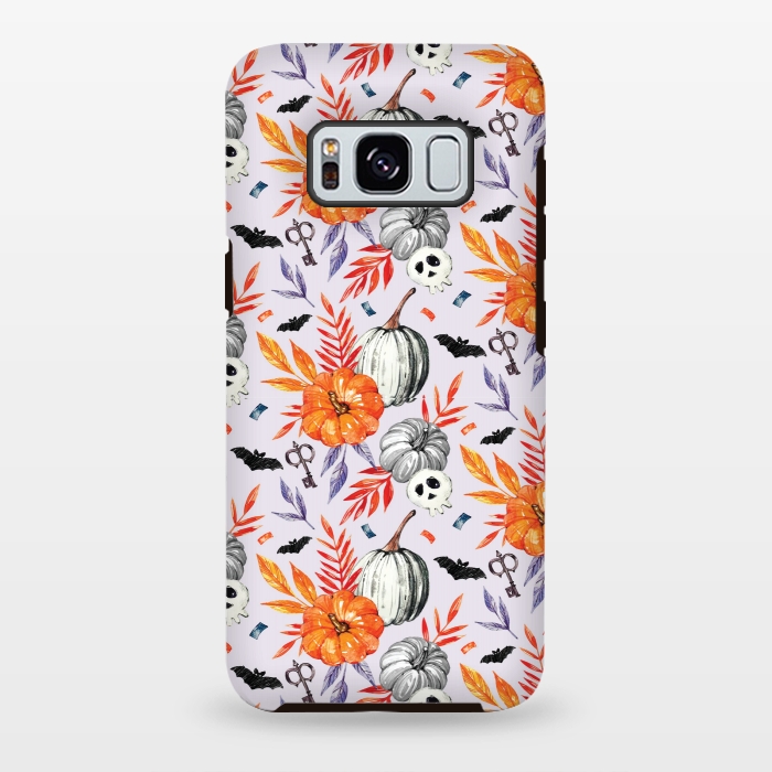 Galaxy S8 plus StrongFit PUMPKIN SKULL PRINT by MALLIKA