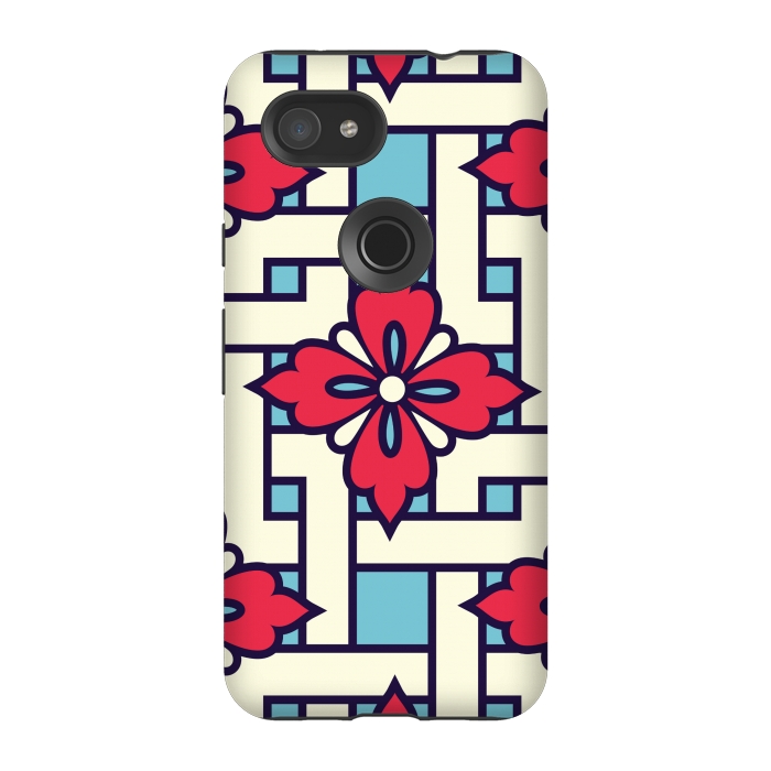 Pixel 3A StrongFit RED MAZE LOVE by MALLIKA