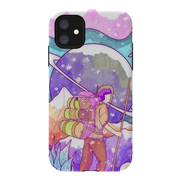 iPhone 11 StrongFit The winter space pilgrim by Steve Wade (Swade)