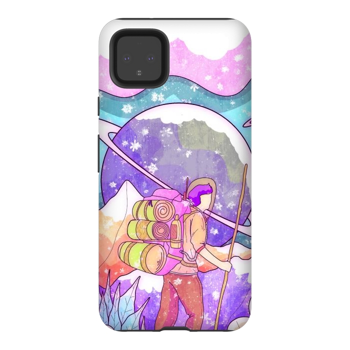 Pixel 4XL StrongFit The winter space pilgrim by Steve Wade (Swade)