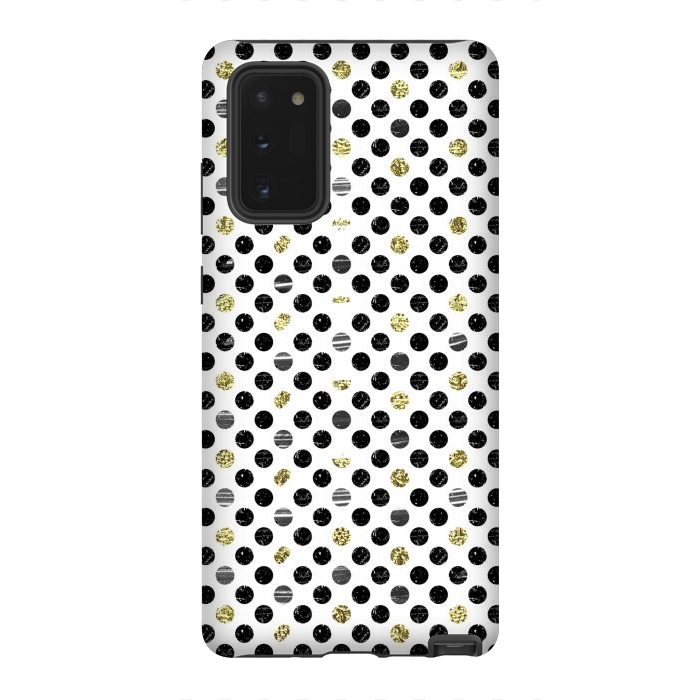 Galaxy Note 20 StrongFit Ink and gold glitter polka dots by Oana 