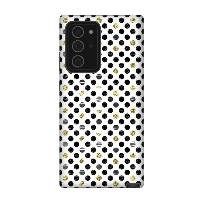 Galaxy Note 20 Ultra StrongFit Ink and gold glitter polka dots by Oana 