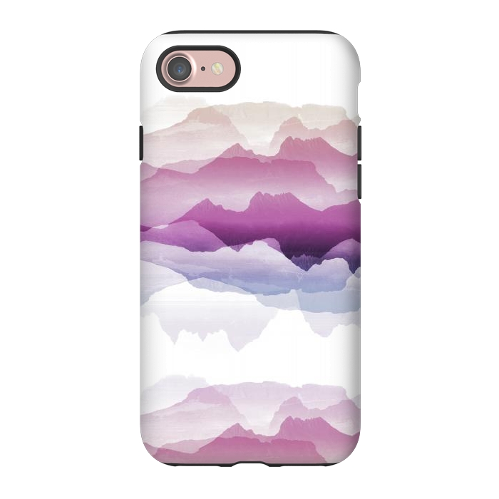 iPhone 7 StrongFit Pink blue gradient mountain landscape by Oana 