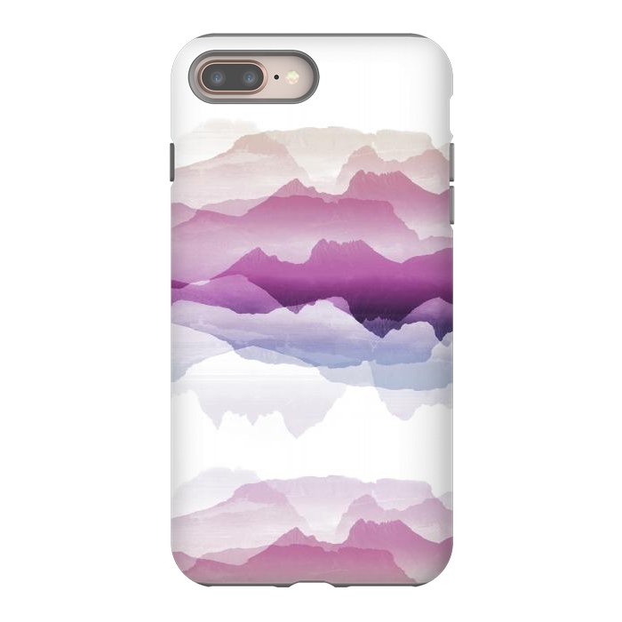 iPhone 7 plus StrongFit Pink blue gradient mountain landscape by Oana 