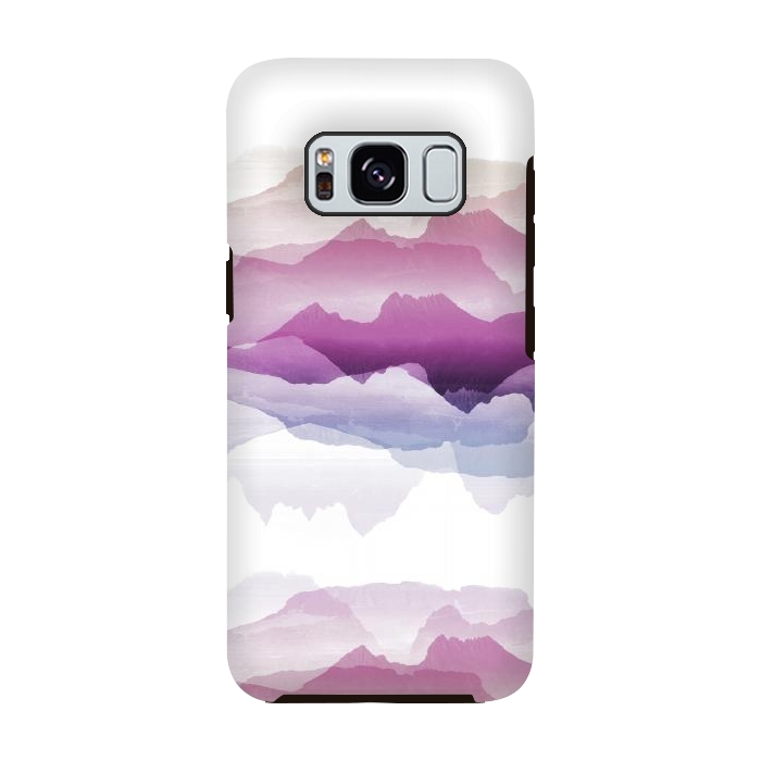 Galaxy S8 StrongFit Pink blue gradient mountain landscape by Oana 
