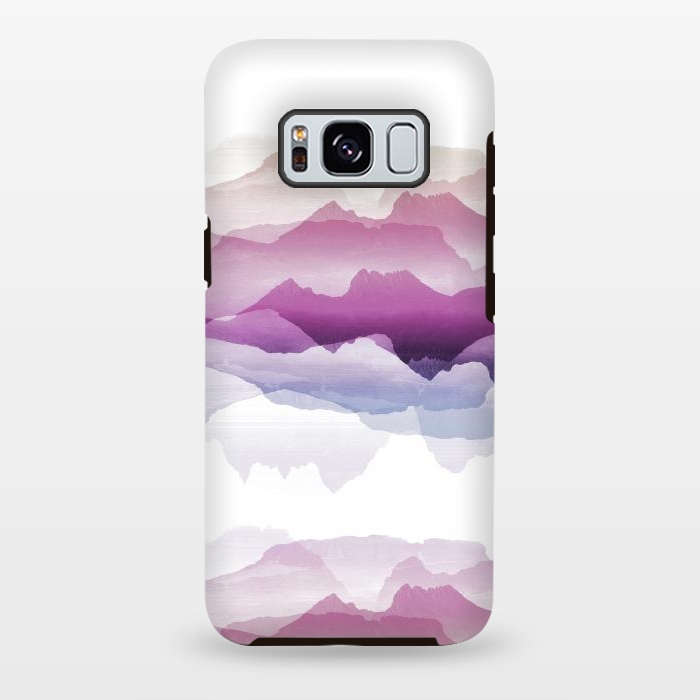 Galaxy S8 plus StrongFit Pink blue gradient mountain landscape by Oana 