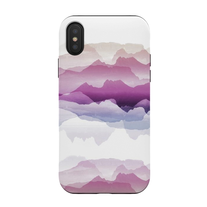 iPhone Xs / X StrongFit Pink blue gradient mountain landscape by Oana 