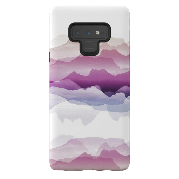 Galaxy Note 9 StrongFit Pink blue gradient mountain landscape by Oana 
