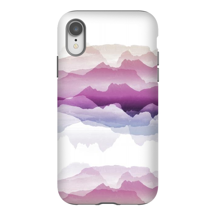 iPhone Xr StrongFit Pink blue gradient mountain landscape by Oana 