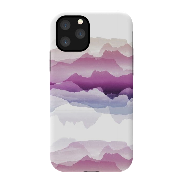 iPhone 11 Pro StrongFit Pink blue gradient mountain landscape by Oana 