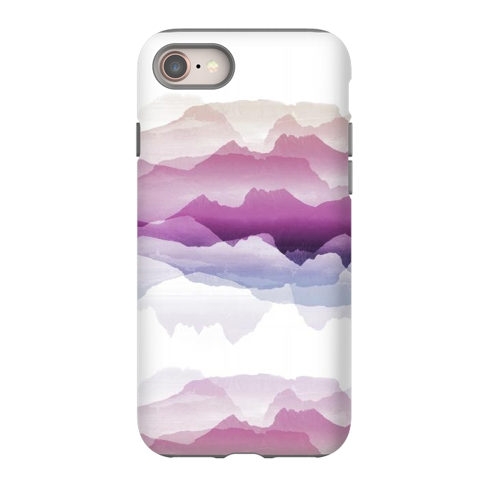 iPhone SE StrongFit Pink blue gradient mountain landscape by Oana 