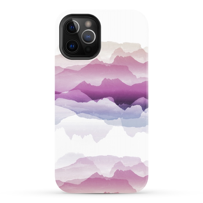 iPhone 12 Pro StrongFit Pink blue gradient mountain landscape by Oana 