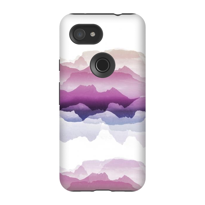 Pixel 3A StrongFit Pink blue gradient mountain landscape by Oana 