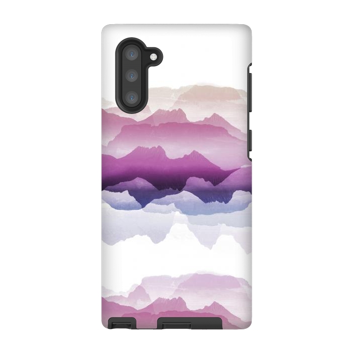 Galaxy Note 10 StrongFit Pink blue gradient mountain landscape by Oana 