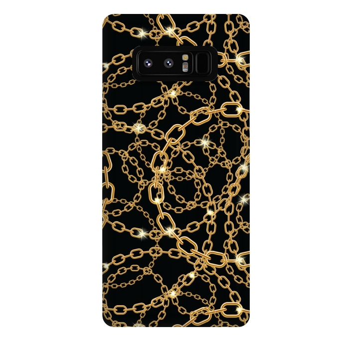 Galaxy Note 8 StrongFit GOLDEN BLACK CHAIN PATTERN by MALLIKA