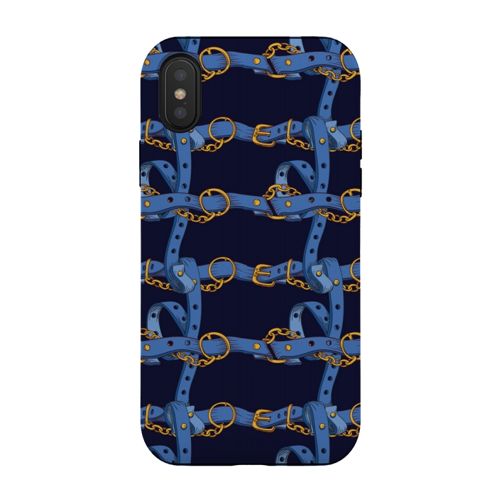 iPhone Xs / X StrongFit blue chain love by MALLIKA