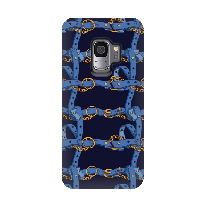 Galaxy S9 StrongFit blue chain love by MALLIKA