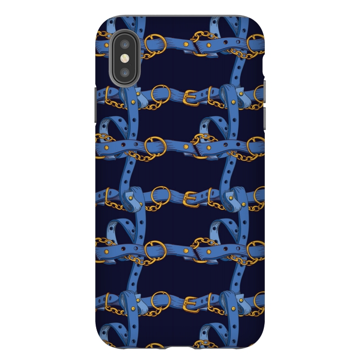 iPhone Xs Max StrongFit blue chain love by MALLIKA