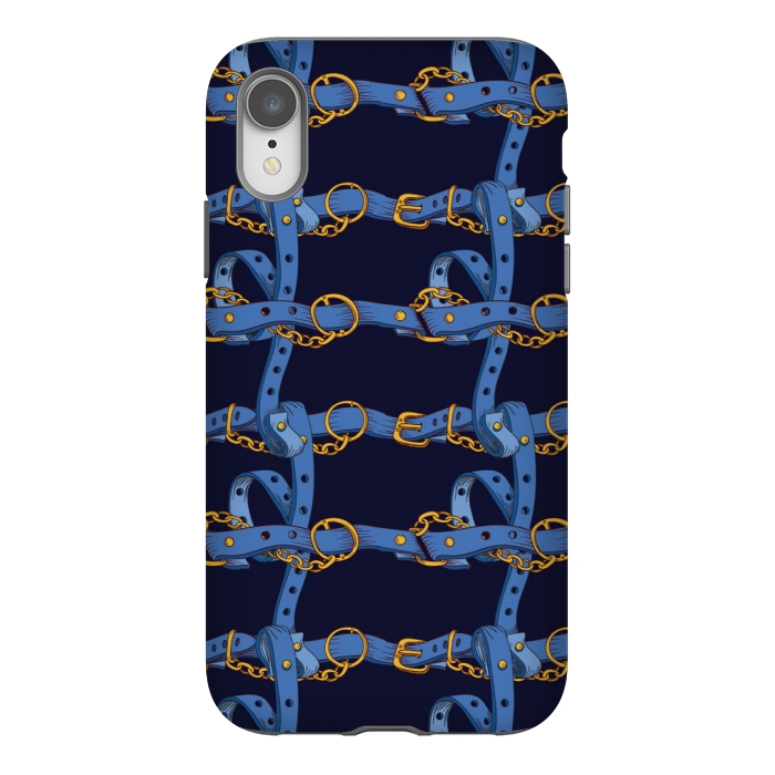 iPhone Xr StrongFit blue chain love by MALLIKA