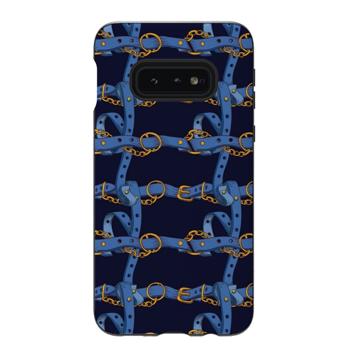 Galaxy S10e StrongFit blue chain love by MALLIKA