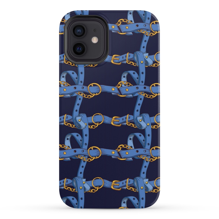 iPhone 12 StrongFit blue chain love by MALLIKA