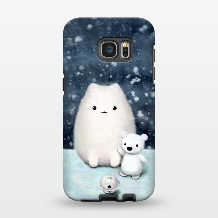 Galaxy S7 EDGE StrongFit Winter cat by Laura Nagel